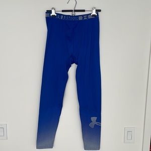 Under Armour Cold Gear Blue Fitted Compression Pants/Leggings Boys Youth XL